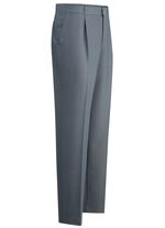"Klaus Models" broek met plooien in 3 kleuren ROOKBLAUW GEM&Ecirc;LEERD
