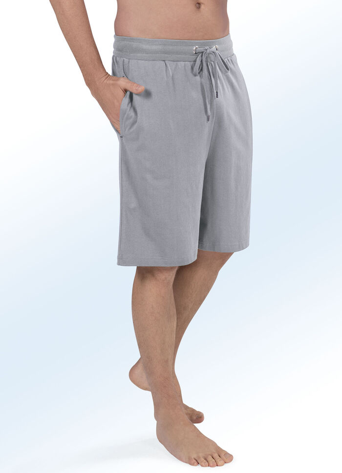 Set met twee pyjama- en vrijetijdsbroeken, knielang 1X ZWART, 1X LICHTGRIJS GEMÊLEERD