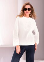 Trui met bloemenborduursel 