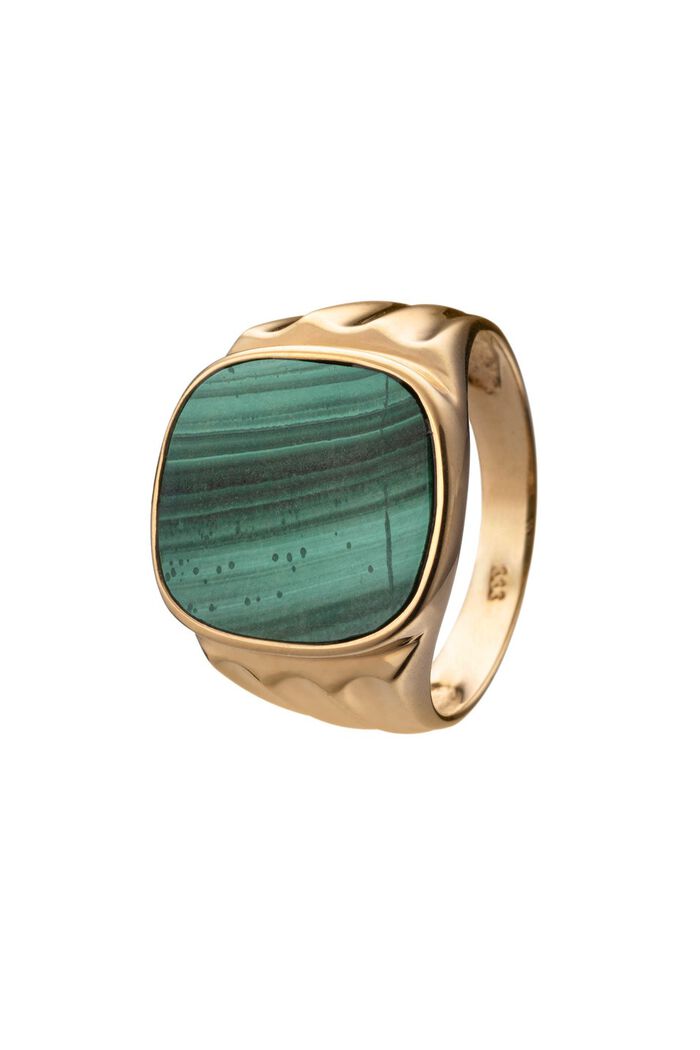 Geweldige herenring met echt malachiet 