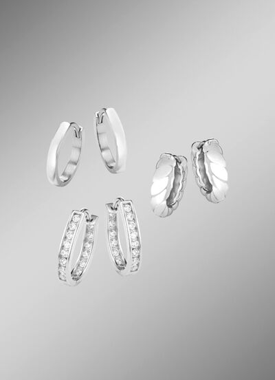 Sieradenset, 3-delig, bestaande uit drie paar creolen 