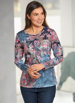 Shirt met all-over print BLAUW-ZALM-VEELKLEURIG