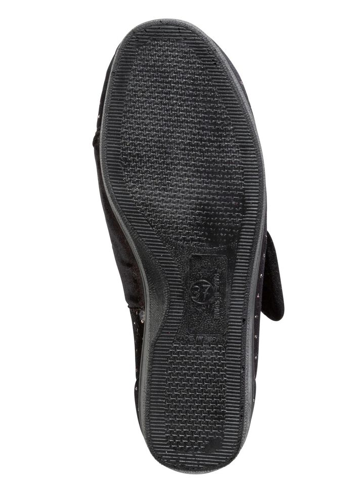 Laurina klittenbandschoen met subtiel sprankelend glitterreli&euml;f ZWART