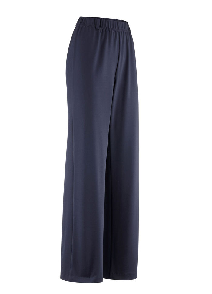 Broek in modieuze palazzo-vorm RIET GEMÊLEERD