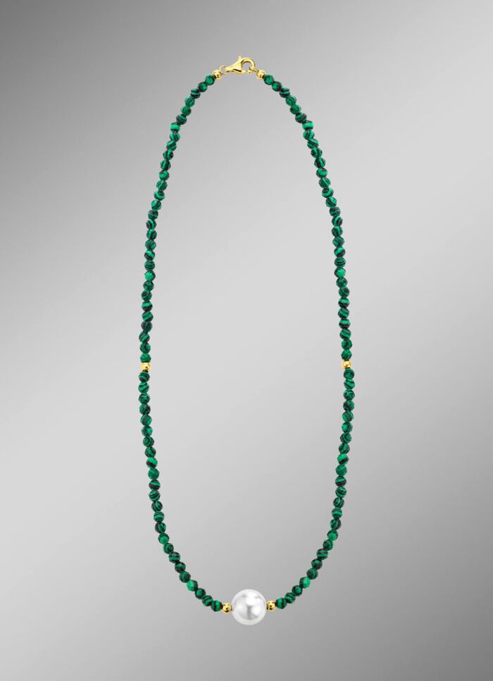 Ketting met parelglans en edelsteenglans 