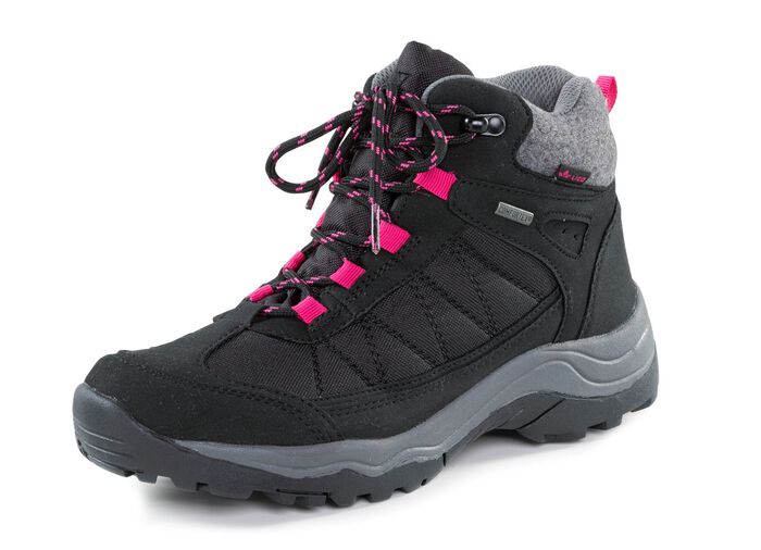 Veterlaarsje met klimaatmembraan ZWART/GRIJS-ROZE