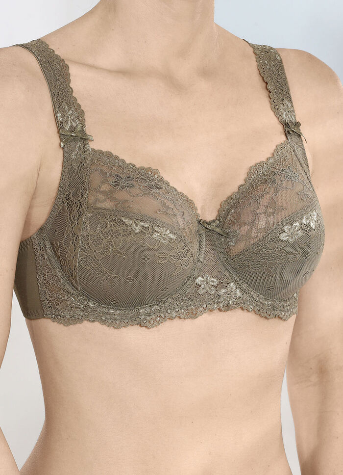 LingaDore beugelbeha met elastische kant OLIJFGROEN