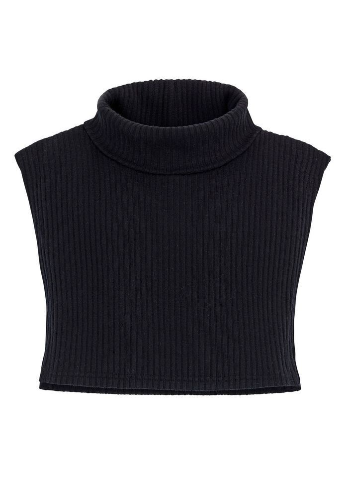 Coltrui met beugel en geribd breisel ZWART