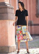 Plooirok met briljant gekleurde inkjetprint 