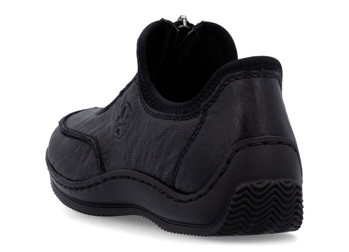 Rieker, klassieke damespantoffels, met rits ZWART