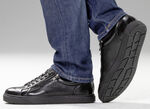 GINO GALANTE, klassieke herensneakers, met uitneembaar voetbed ZWART