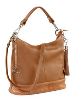 Laurina kalfslederen tas met reli&euml;fafwerking COGNAC