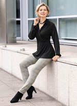 Verfijnd overhemd met polokraag in 2 kleuren ZWART