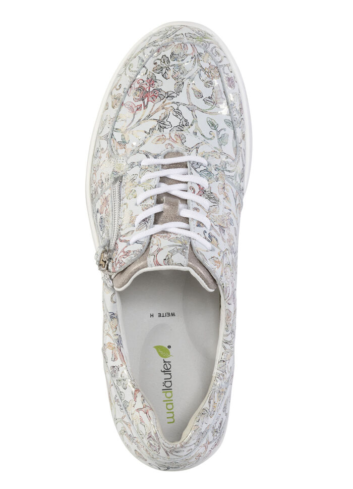 Waldläufer sneakers gemaakt van nubuckleer met bloemenprint IJSBLAUW-KLEURRIJK