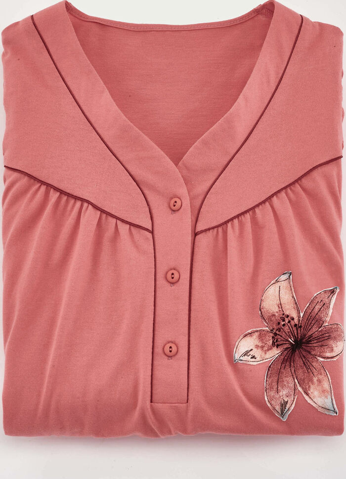 Set van twee nachthemden, kuitlengte met knoopsluiting 