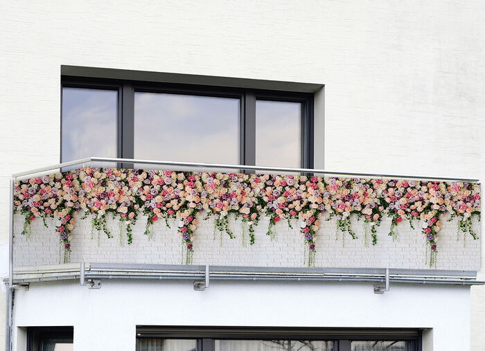 Balkon privacyscherm aan één zijde bedrukt inclusief bevestigingsmateriaal 
