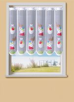 Handgekleurd kort gordijn met doortrekstang 