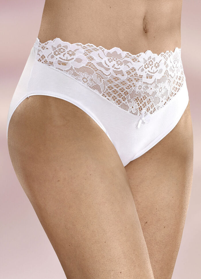 Laurina set van vier slips met elastische kant 