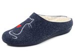 Warme damespantoffels, met wol MARINE