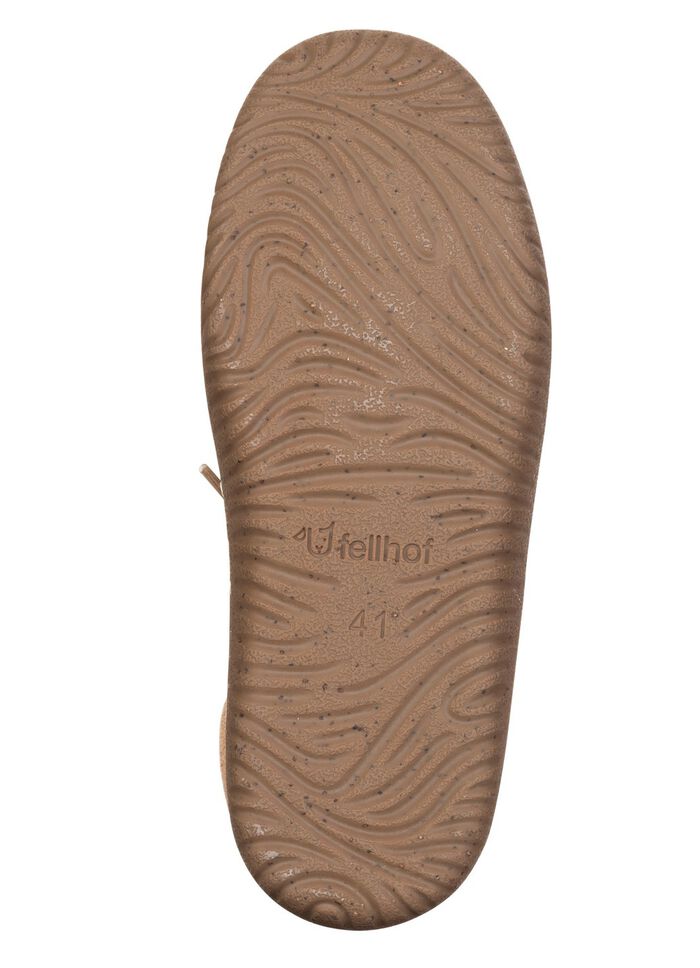 Gevoerde herenpantoffels, winterschoenen, met lamsvacht BEIGE