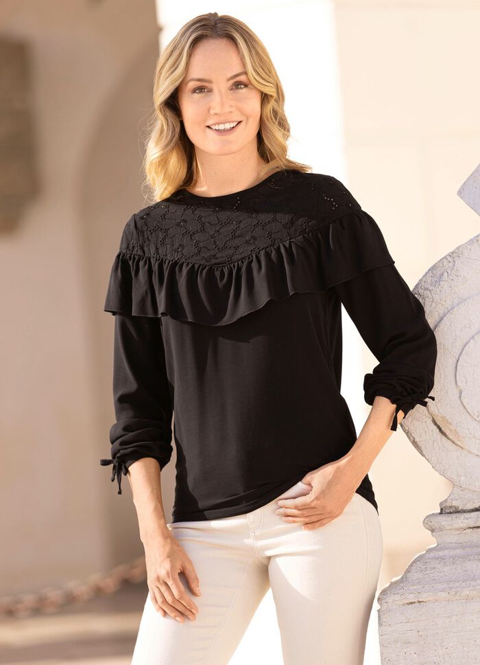 Chique blouse met strikbandjes 