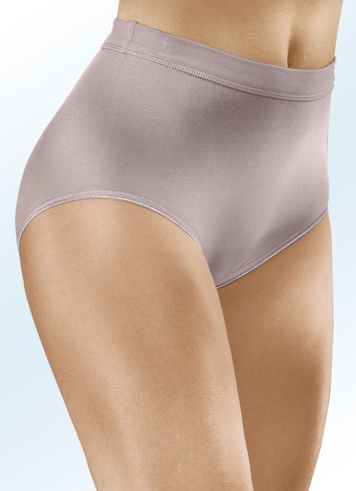 Set van drie slips met zacht elastieken band ROZENHOUT