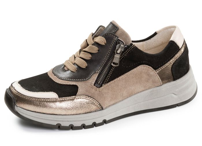 Waldl&auml;ufer, comfortabele damessneakers, breedte H, met uitneembaar voetbed TAUPE-KLEURIG