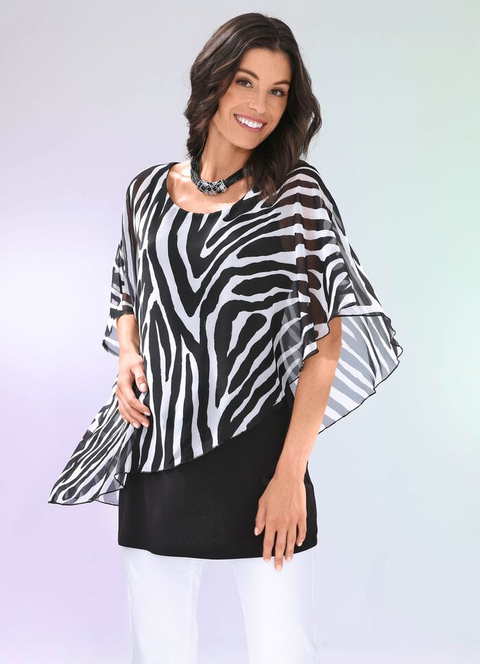 Dubbellaags overhemd met chiffon-sprei 