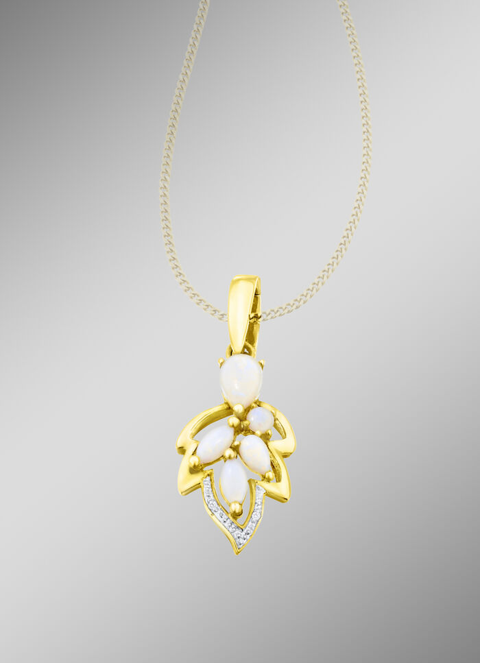 Kettinghanger met opaal en diamanten 