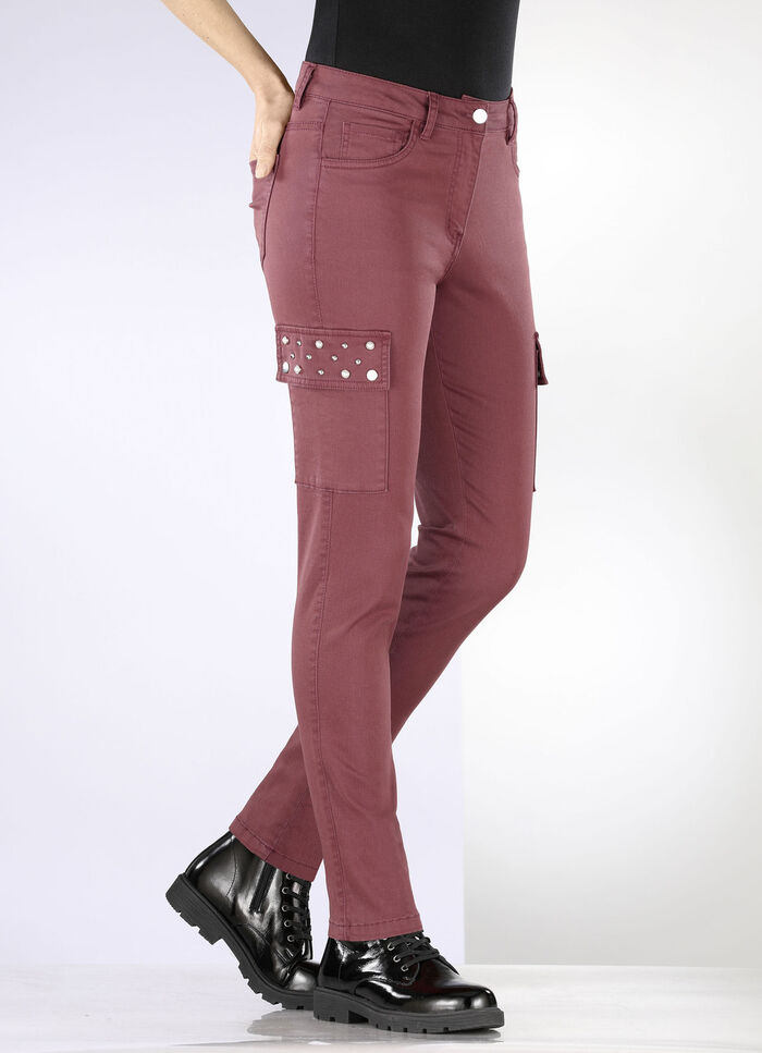 Cargobroek met 5 zakken ROESTROOD
