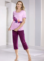 Pyjama met korte mouwen en kuitlange broek 