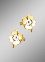 Tweekleurige klavertje-oorbellen 