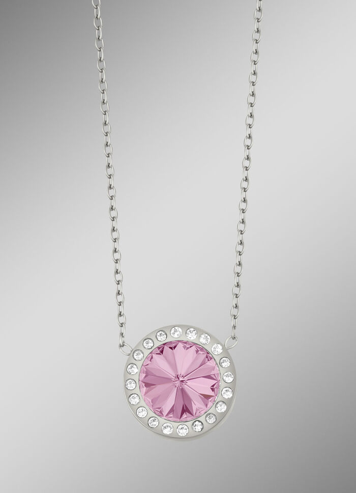 Ketting met Swarovski® kristal in roze 