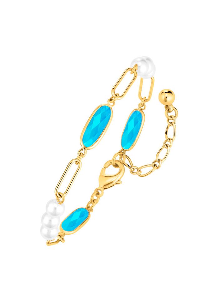 Sieradenset, 3-delig, van messing met kristalstenen 