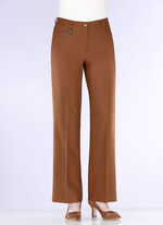 Elegante broek met een opvallende decoratieve hanger COGNAC