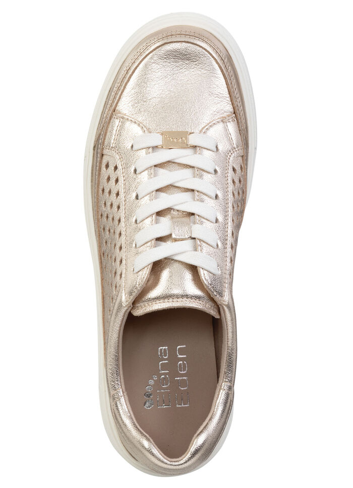 ELENA EDEN sneakers van nappaleer met luchtige perforatie GOUD