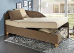 Comfortabel studioligbed op massief houten poten BRUIN-BEIGE