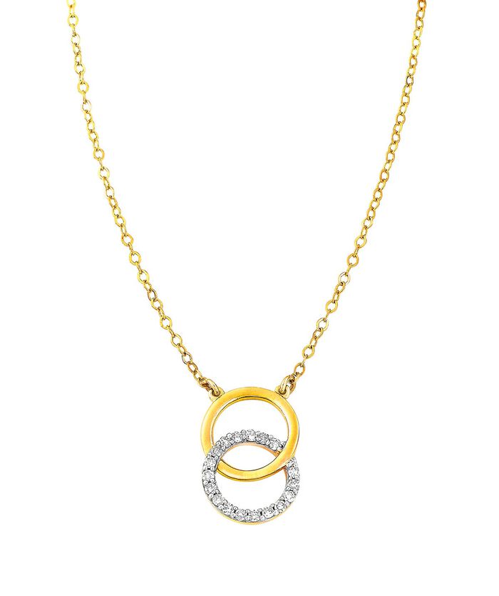 Moderne ketting met 18 diamanten 