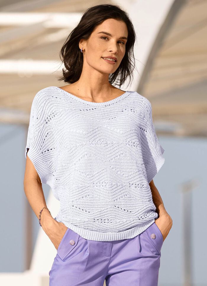 Trui in een kruisgebreid dessin 