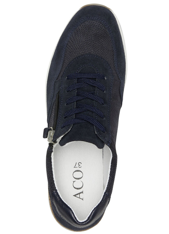 ELENA EDEN sneakers met vetersluiting en ritssluiting aan de zijkant DONKERBLAUW