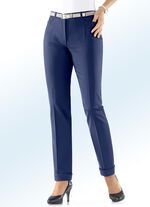 Broek met trendy omslag INDIGOBLAUW
