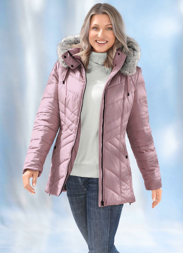 Jas met longitudinale quilting aan de zijkanten 