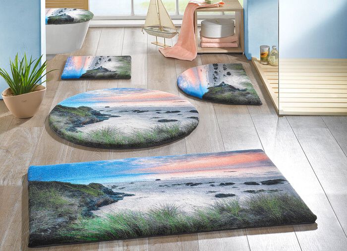 Badkamerset met antislip latex achterkant 