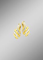 Elegantie in elk detail: bicolor oorbellen van 375/- fijn goud 