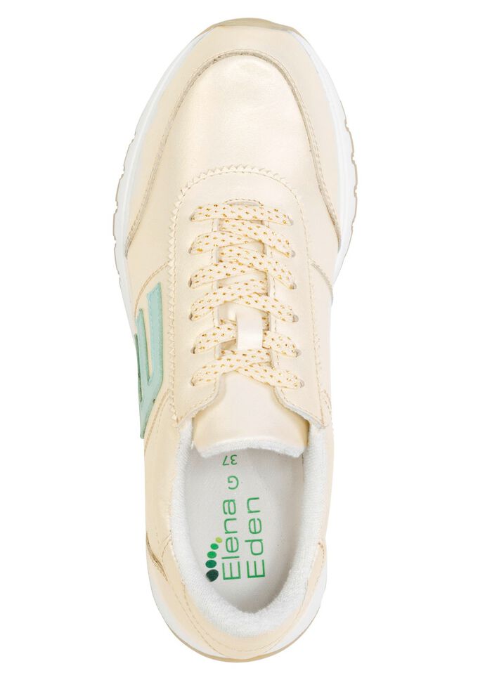 ELENA EDEN sneakers van glanzend nappaleer CHAMPAGNE
