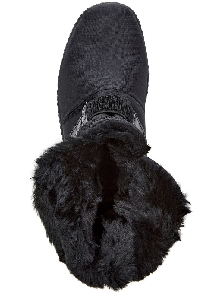 Enkellaarsjes met krokodillenlakafwerking ZWART