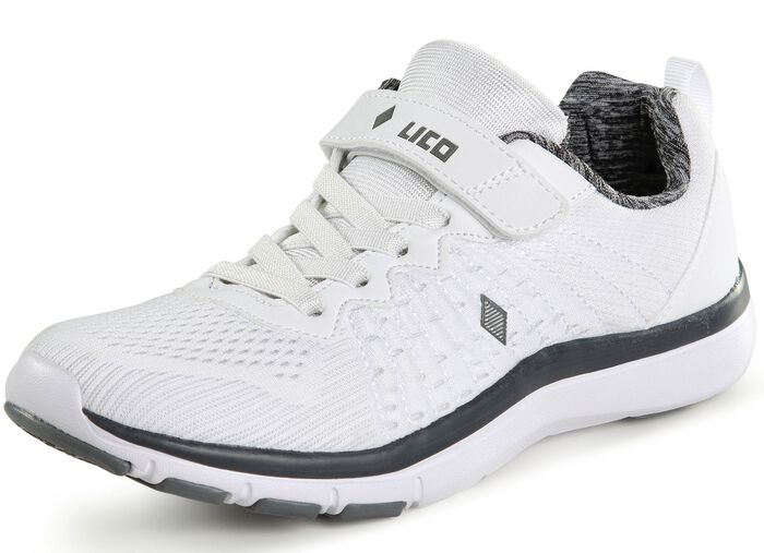 Sneakers gemaakt van textielmateriaal met een effectief patroon WIT