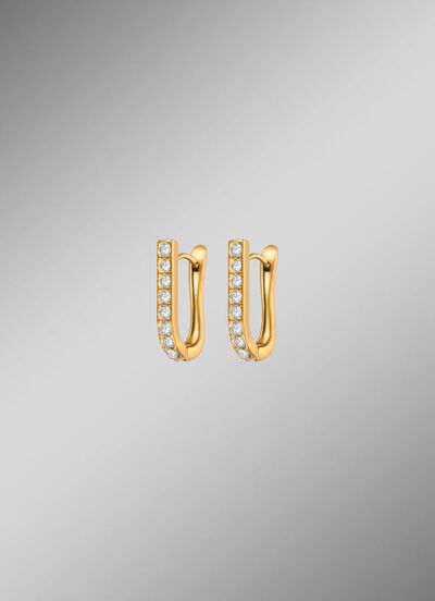 Stijlvolle roestvrijstalen creolen met kristallen 