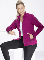 Gebreid fleece kort jack van “LPO” GEVLEKTE BES