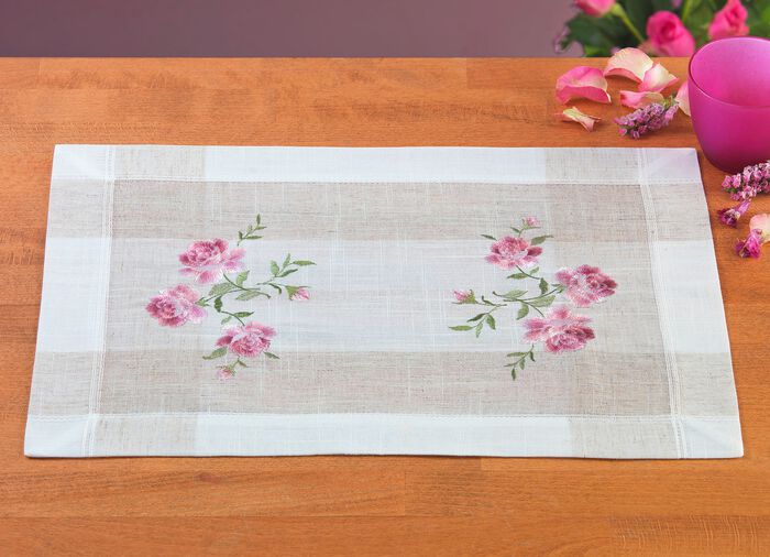 Geborduurde tafel- en kamerdecoratie MOUSSERENDE WIJN - KLEURRIJK